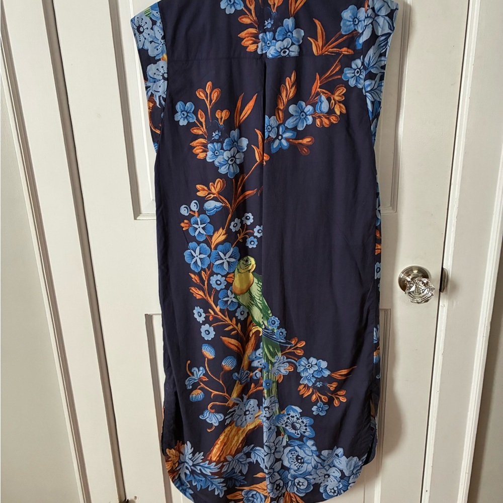 Anthropologie Maeve Midi Dress Blue Floral Lillian Button-Front City Size S - Picture 3 of 5